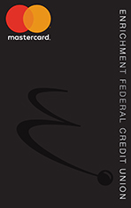  Black Enrichment E logo on black Mastercard.
